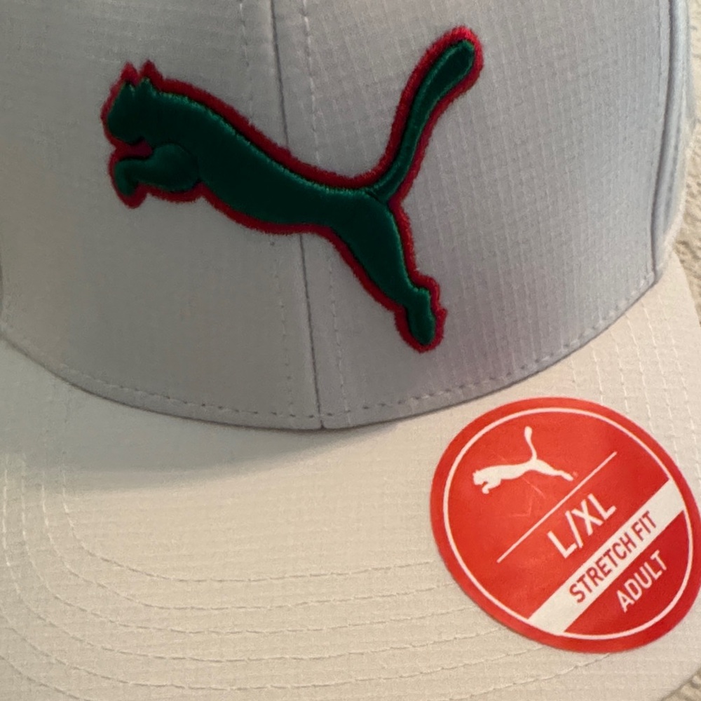 Puma White Cap with Green Logo - Picture 5 of 5